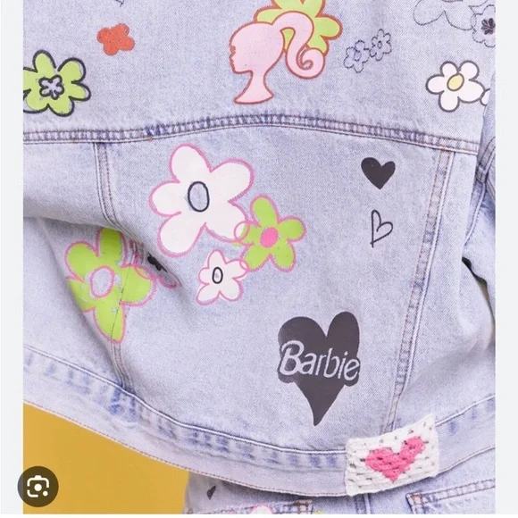 NWT Barbie jean jacket Malibu Barbie flower kindness - Picture 3 of 3